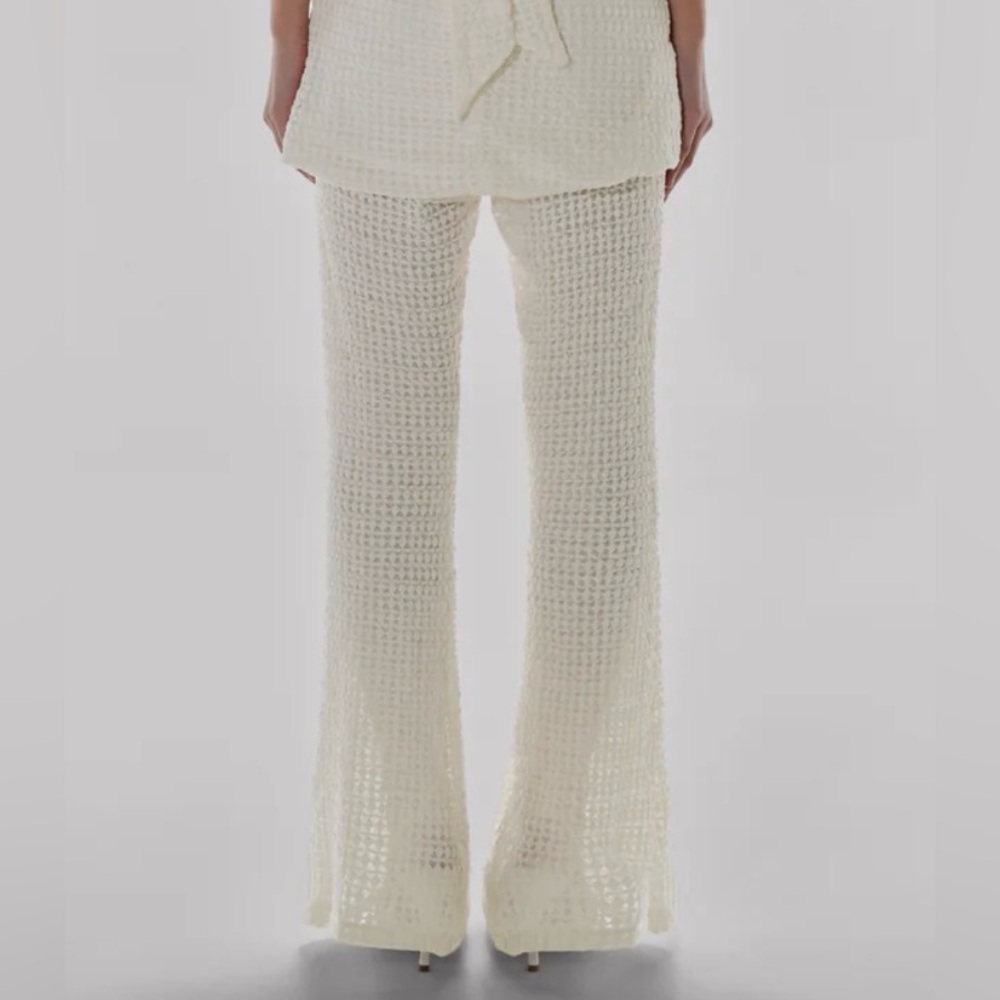 NWT BAOBAB Robin Ecru Bubble Waffle Knit Flare Leg Pants. Size XS - Picture 2 of 10